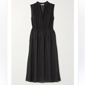 Vince Tiered Pinstripe Woven Midi Dress Size 6